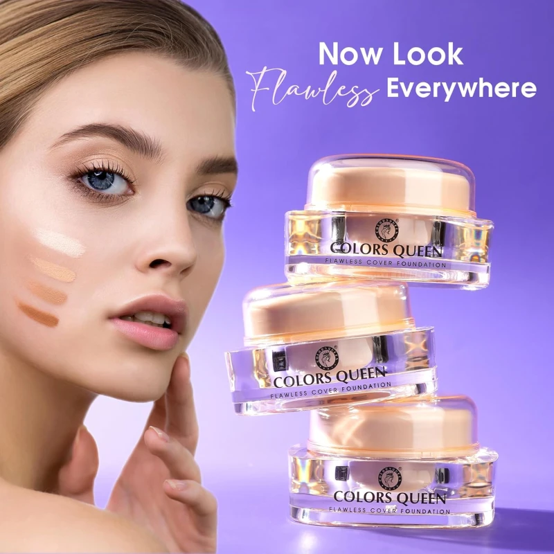 Colors Queen Flawless Cover Foundation – 203 Hazel Nut,18g | Lightweight Medium to Buildable Coverage Foundation | Long Lasting & Easily Blendable Foundation for Face Makeup thumbnail 3